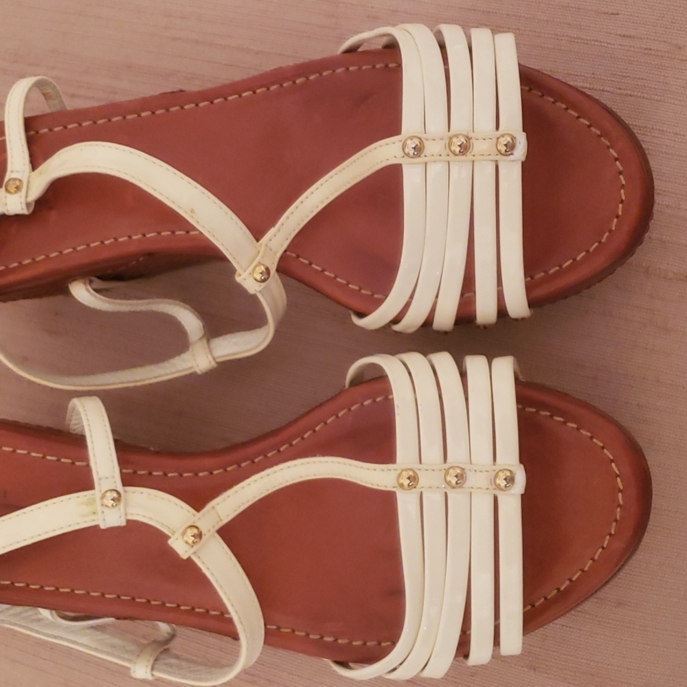 Sebastian Italy 🇮🇹 /Wedge T-strap Sandals - Picture 8 of 10